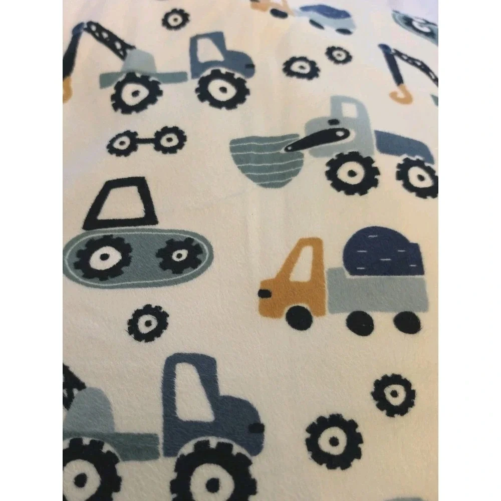 RN 119741 Blue White Construction Truck Baby Blanket Fleece SL Home Fashion SOFT